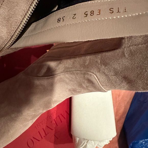 Suede Beige Valentino boots with studs on heels. From the RealReal. - Picture 6 of 10